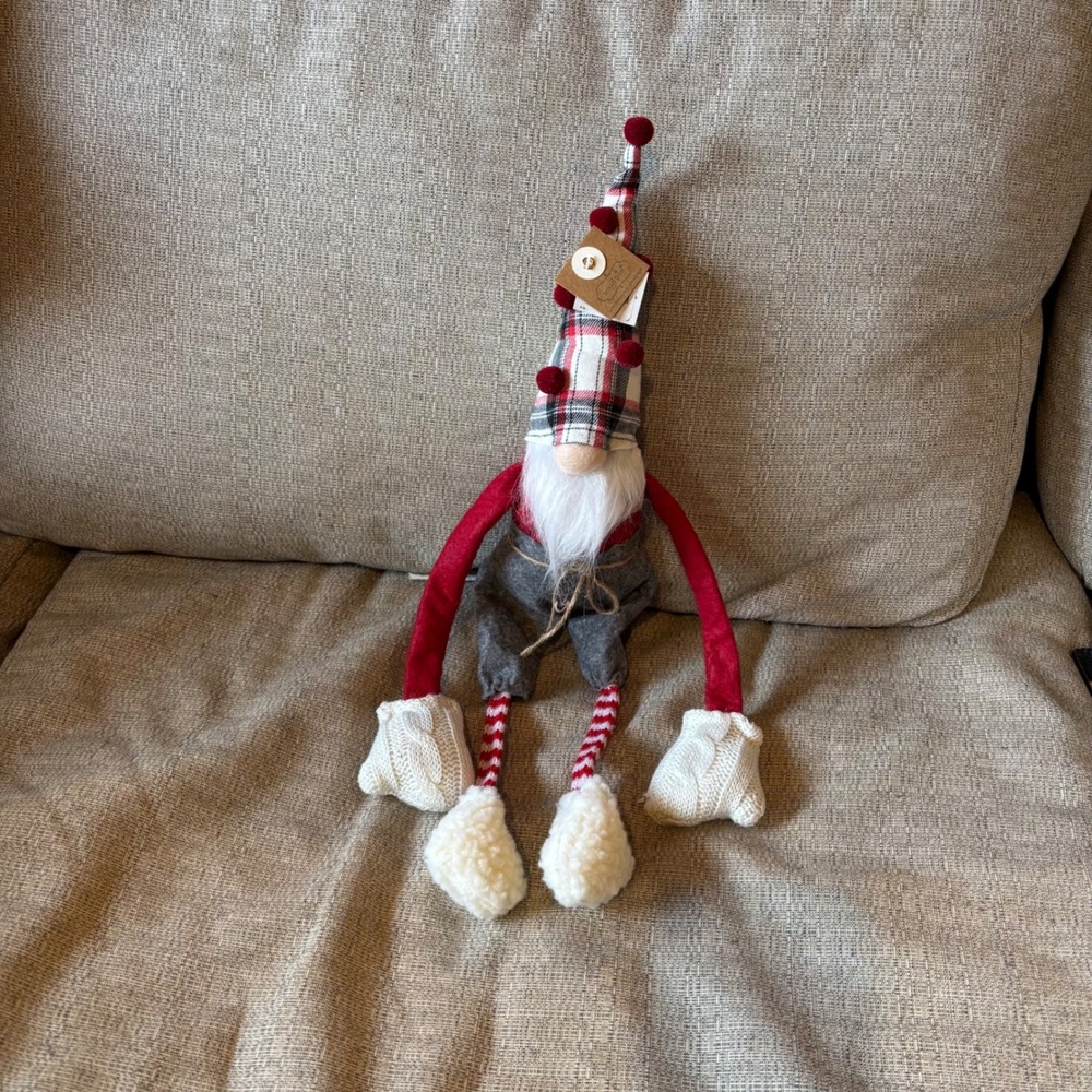 Mud Pie Plaid Gnome‎ Christmas Holiday Decor Festive Shelf Sitter